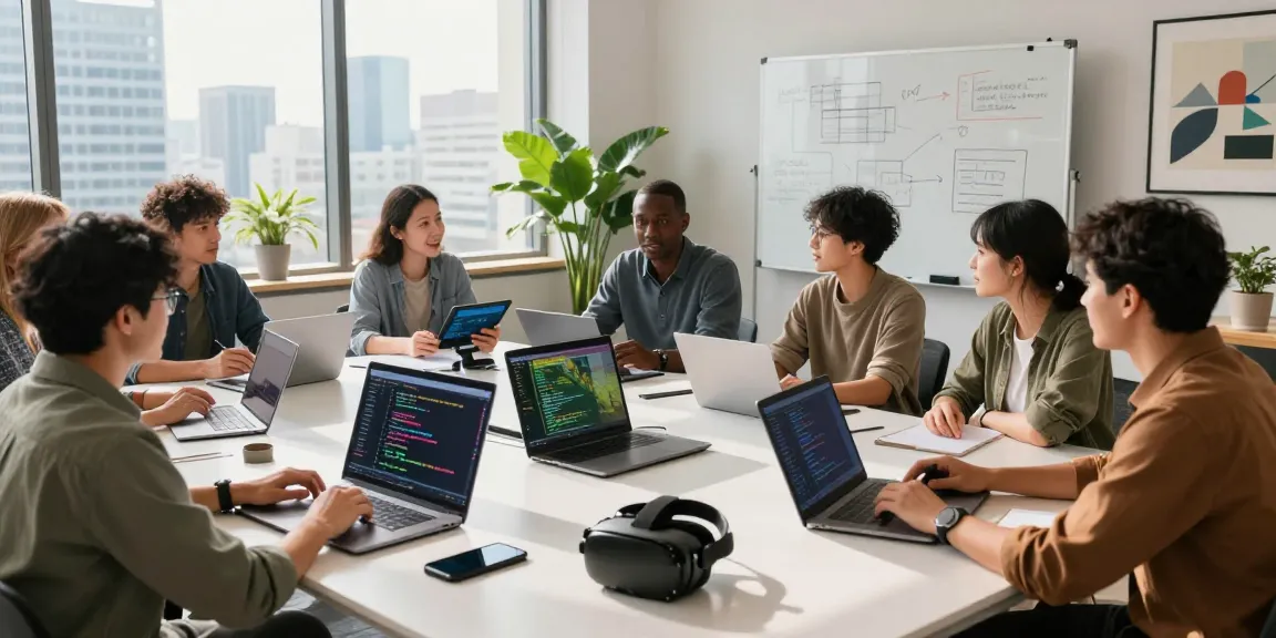 Dynamic team collaboration on Agent IA development in a modern workspace.